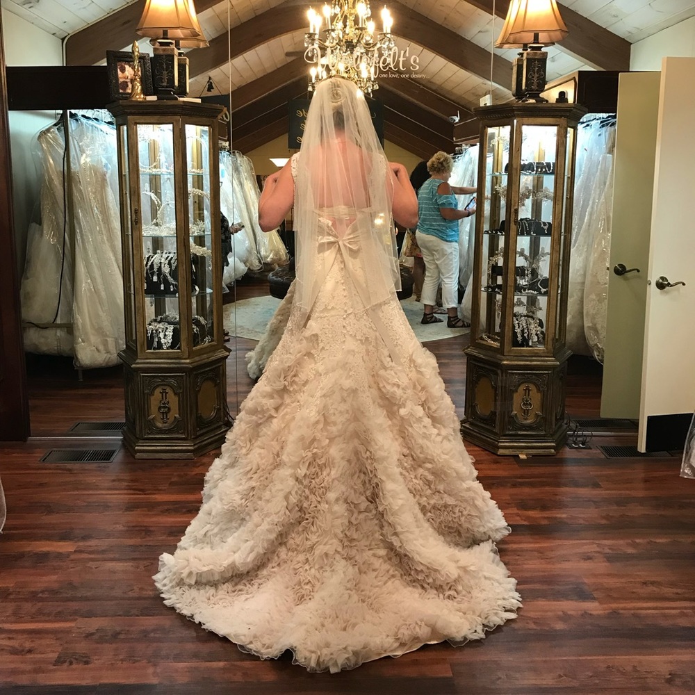 Allure Bridal Ruffle Gown in Cream shade